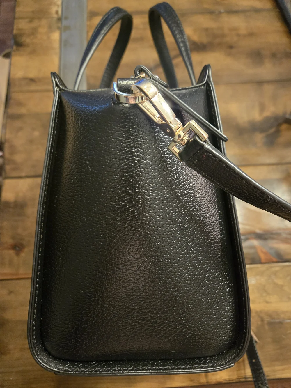 kate spade Black Leather Satchel with Cream Bow Detail